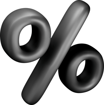 3D icon of black realistic percent png