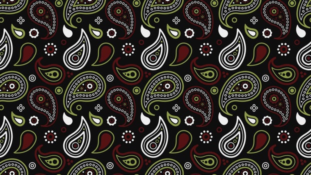 Interior effect on twisted paisley. Texture by dot colourful. Clothing repeat by scrap seamless pattern. vector