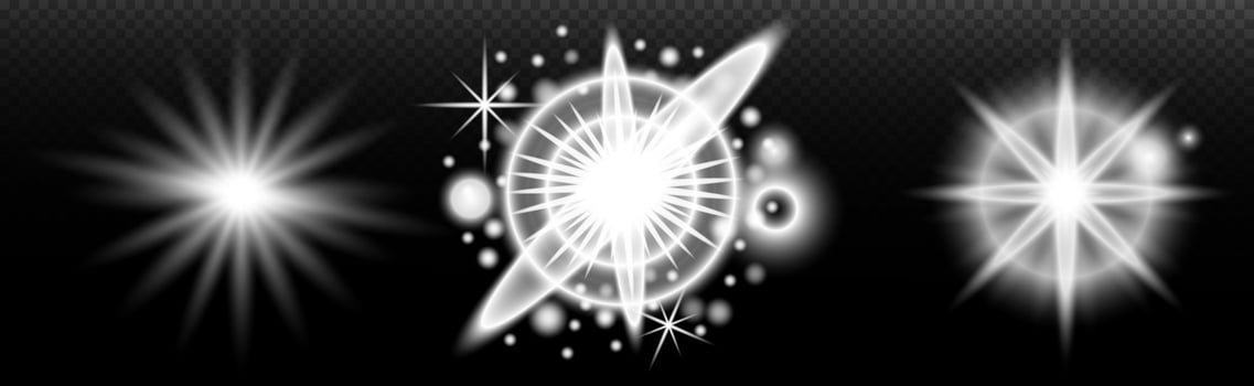 a set of four white stars on a black background vector