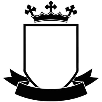 Stylish Black and White Crown Design with Heraldic Elements vector