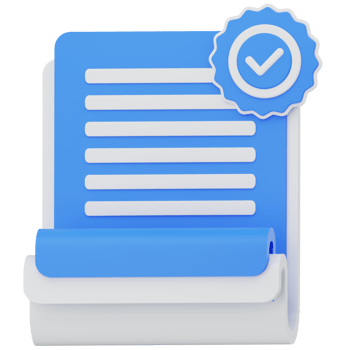 3d illustration document verified png