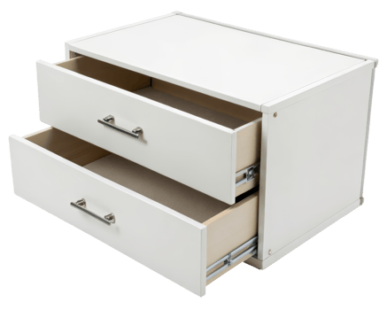 White two-drawer chest on a transparent background png