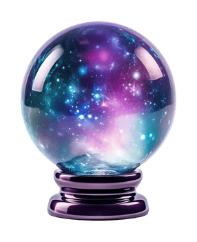 Crystal Ball Showing Galaxy Isolated on Transparent Background png