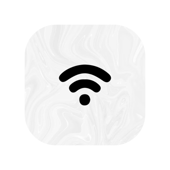 A white wifi icon on a flat shape illustration png