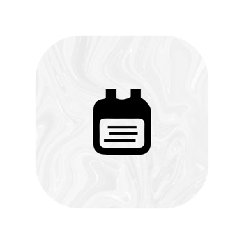 A flat and white icon of a gas can flat png