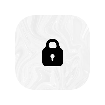 A flat and white icon of a padlock flat png