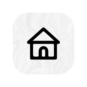 A black and white icon of a house png