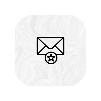 A white envelope icon with a star and a star png