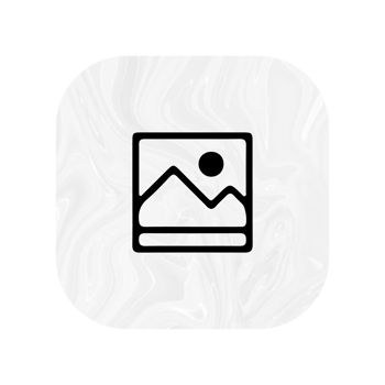 A white square with a photo of a mountain and a sun png