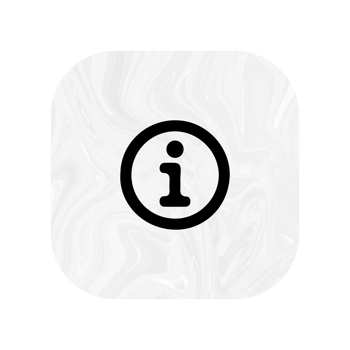 A white and black icon with the word i in it png