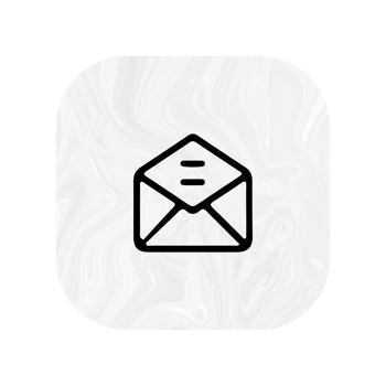 Email icon on a flat shape png