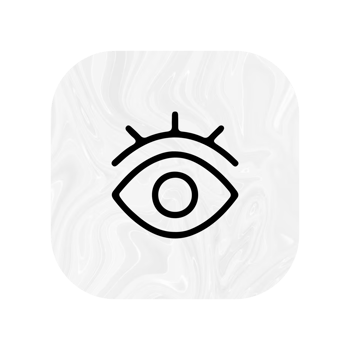 An eye icon on a flat shape flat png