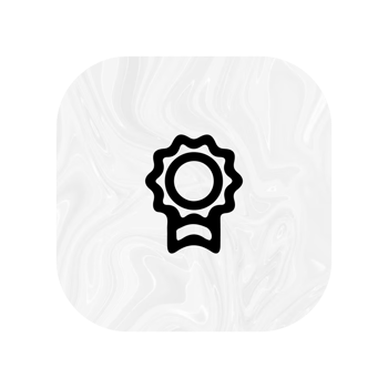 A white icon with a black ribbon on it png