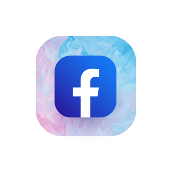 Facebook icon with a blue and pink background png