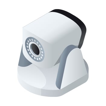 Security camera isolated isometric icon. illustration cctv on white background. isometric icon security camera vector