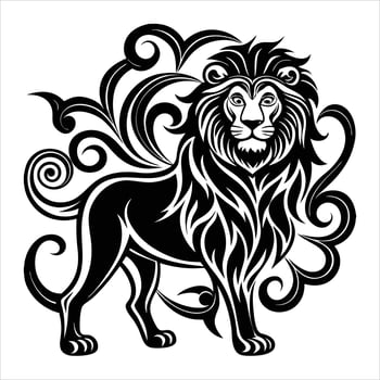 Lion tattoo design vector
