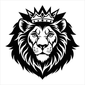 Lion head with crown vector