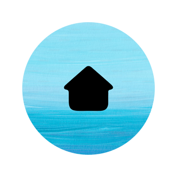 A blue circle with a house in the center png
