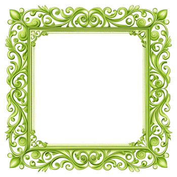 green picture frame is isolated on transparent background png