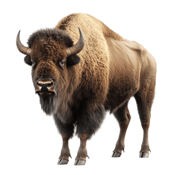 Majestic American Bison Standing Alone in a Powerful and Iconic Pose png