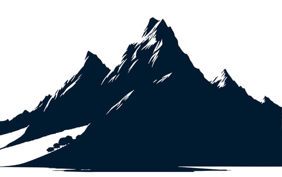 Mountain silhouette silhouette of mountain range with trees and trees vector