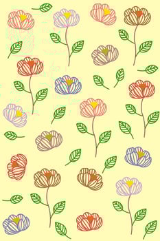 Beautiful Line art flower blossom on yellow background vector