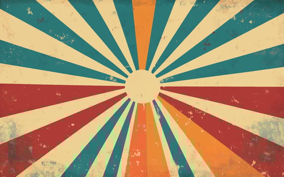 Retro grunge background with sunburst vector