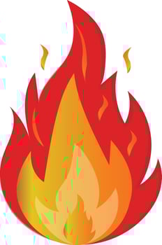 Red fire icon illustration design on white background vector
