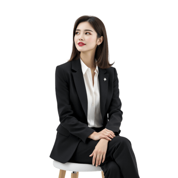 Business woman sitting on chair png