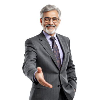 A man in a suit and tie is giving a handshake png