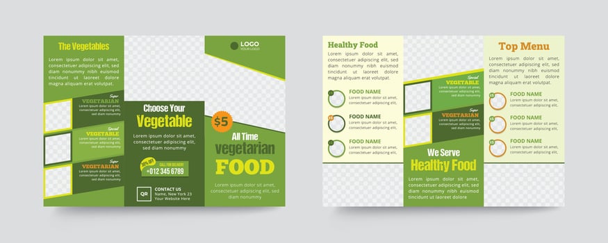 Healthy Vegetarian Food Menu template vector