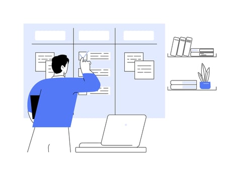 Kanban board isolated cartoon illustrations. vector