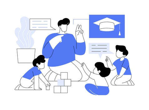 Early childhood education teacher isolated cartoon illustrations. vector