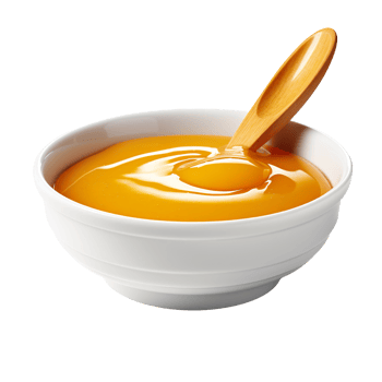 Bowl of orange sauce isolated on transparent background png