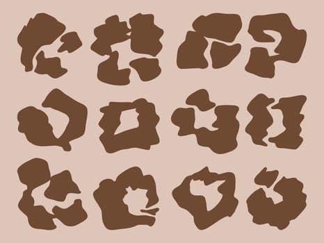 Abstract Lion Print Pattern Bundle. A collection of abstract lion print-inspired patterns with organic, irregular shapes. These bold, wild elements are perfect for modern designs, and fashion vector