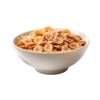 bowl of flakes isolated on transparent background png