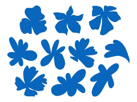 Abstract floral shapes with smooth and sharp edge. A collection of ten bold abstract floral shapes, combining organic curves and pointed edges, ideal for versatile creative projects vector