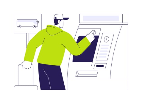Ticket machine abstract concept illustration. vector