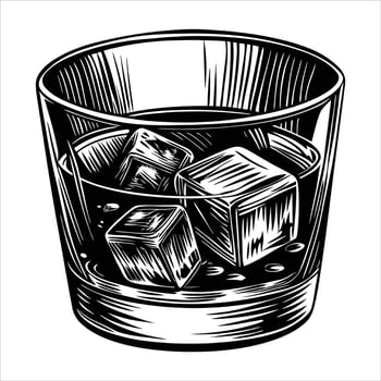Glass Whiskey With vector