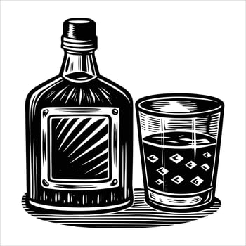Whiskey Bottle Drawing vector