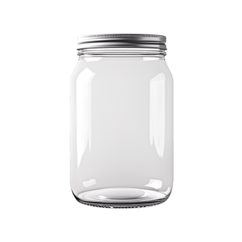 Empty blank white jar isolated on transparent background png
