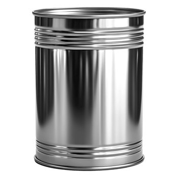 Metallic Storage Container with Reflective Surface and Smooth Texture png