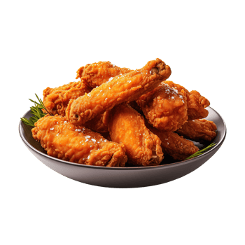 Deep fried chicken wings isolated on transparent background png