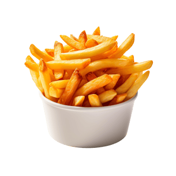 Delicious potato fries isolated on transparent background png
