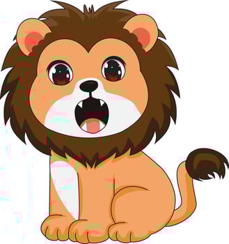 Cute Baby Lion Roar Mascot vector
