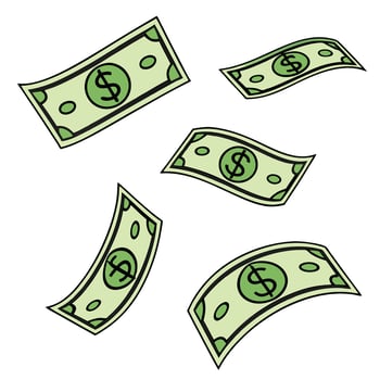 money flying in the air vector