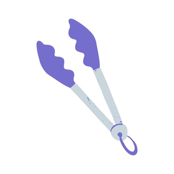 Kitchen cooking utensil Barbecue Meat Grill Tongs icon illustration. Baking bakery and pastry stuff element vector