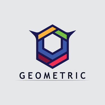 Geometric logo stock icon Suitable for finance, tech, and consulting industries. vector