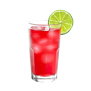 Cape Codder cocktail with lime wheel garnish transparent isolated background. Mixology, bar menu, colorful vibrant refreshing drink in tumbler glass png