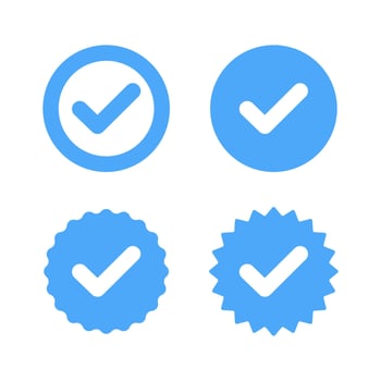 Verified account icon set design vector